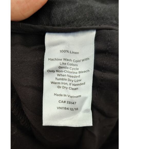 Talbots Black 100% Wide Leg Linen Pants Size 24W Windsor Curvy - Picture 5 of 7